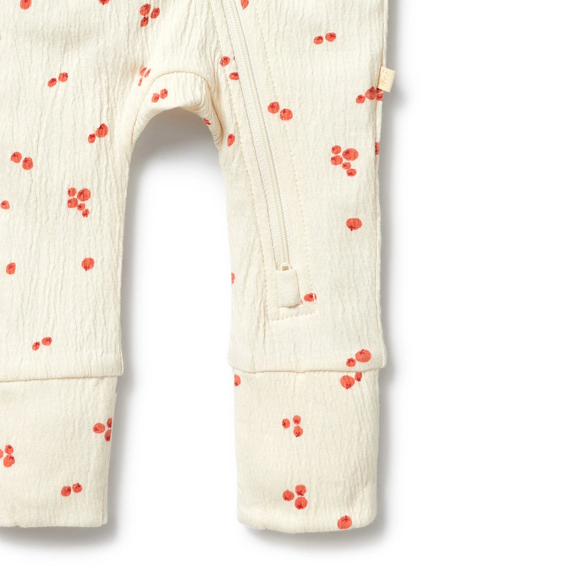 Wilson & Frenchy - Organic Crinkle Zipsuit with Feet Jolly Holly