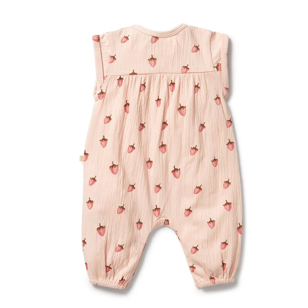 Wilson & Frenchy - Strawberry Kisses Organic Growsuit