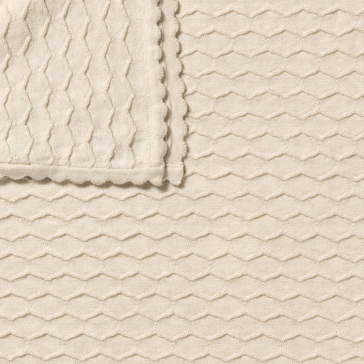 Wilson & Frenchy - Milk Cloud Organic Knitted Chevron Blanket