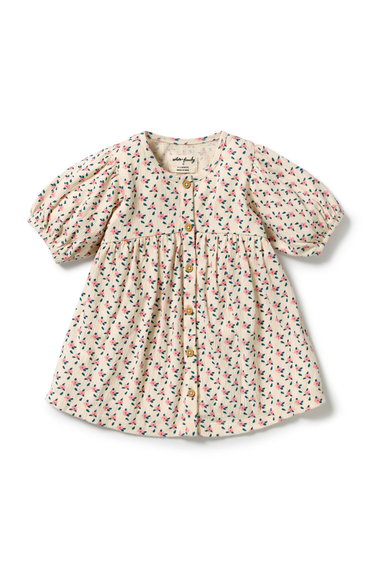 Wilson & Frenchy - Little Blossom Organic Crinkle Button Dress