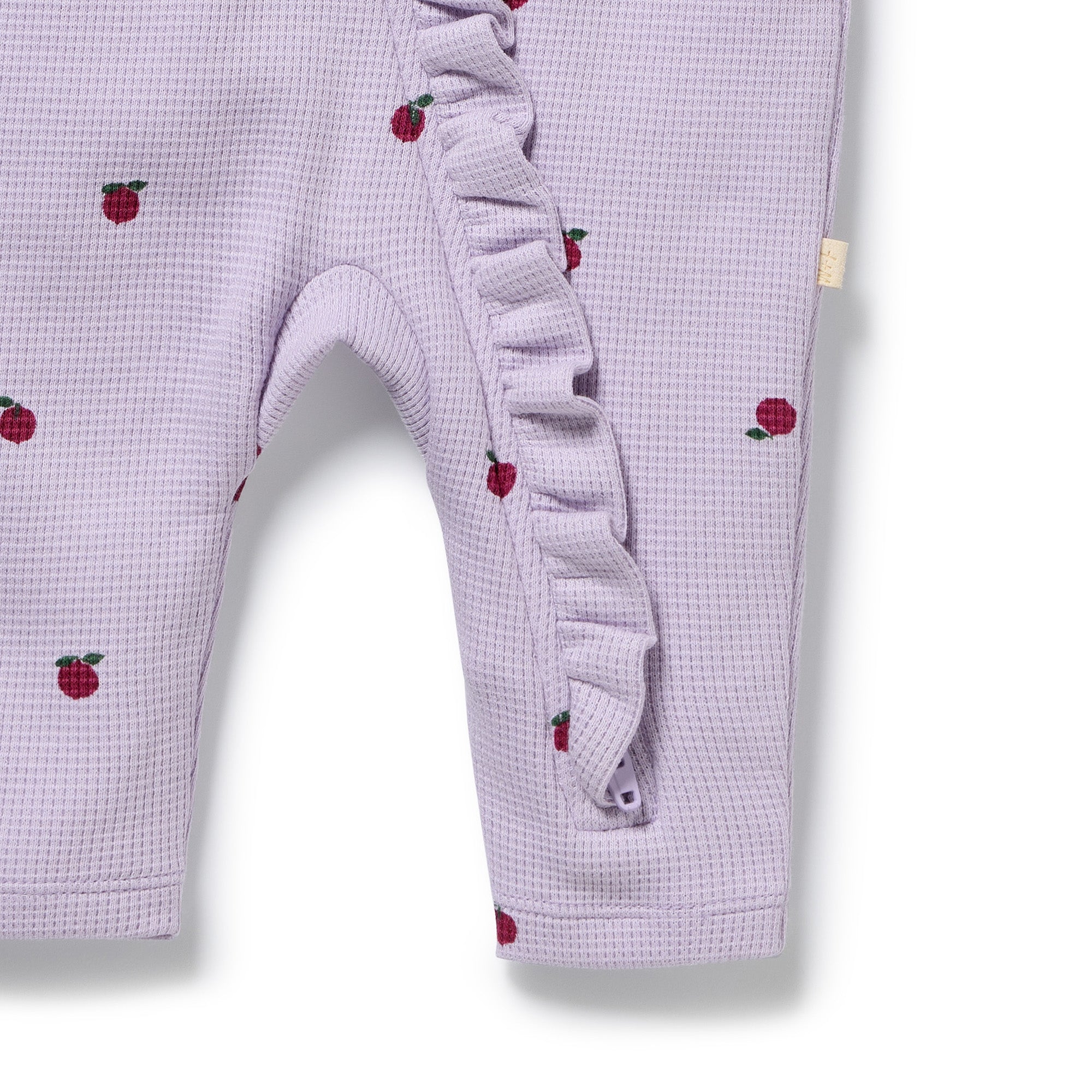 Wilson & Frenchy - Berry Plums Organic Waffle Ruffle Zipsuit
