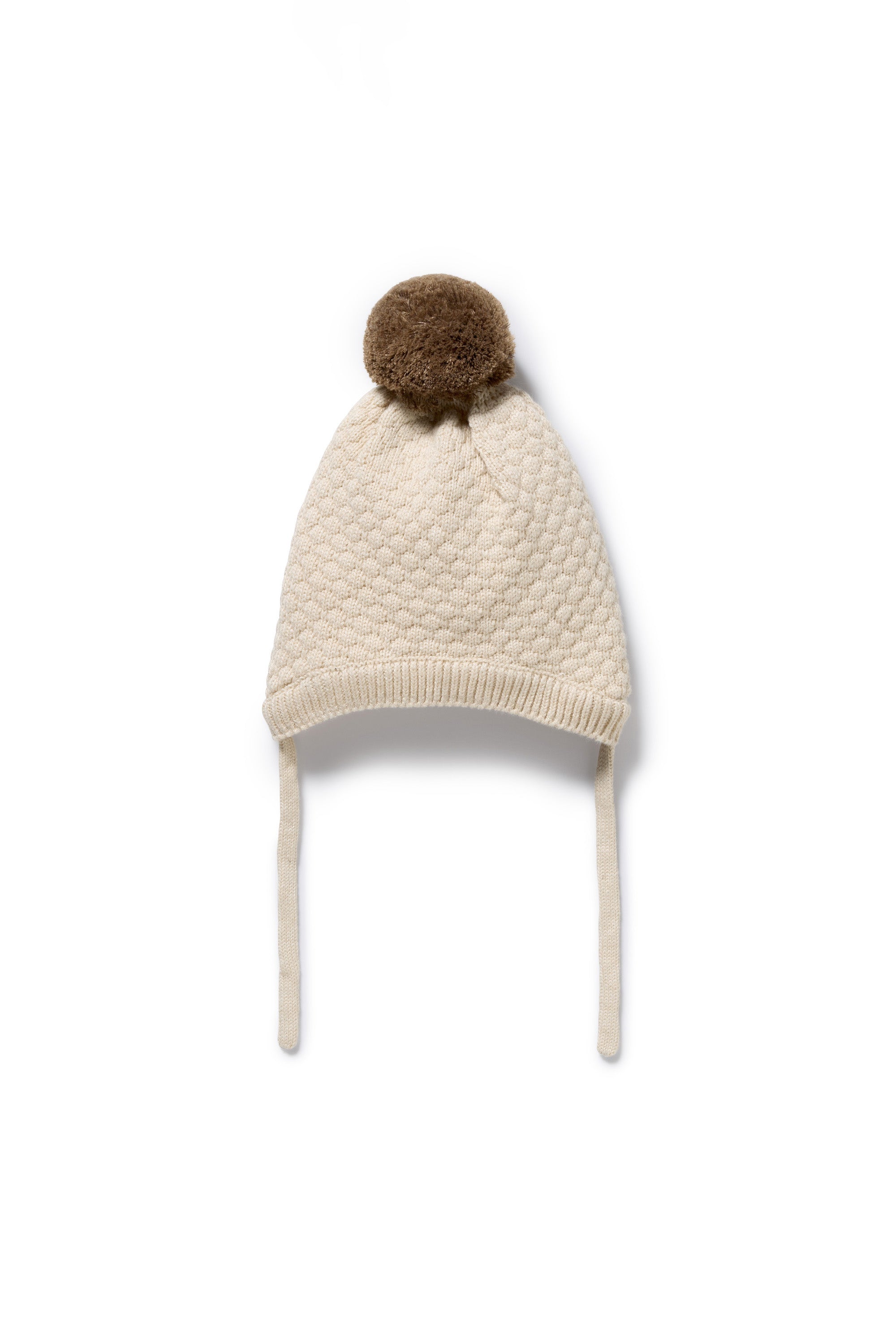 Wilson & Frenchy - Cream Organic Knitted Bubble Bonnet