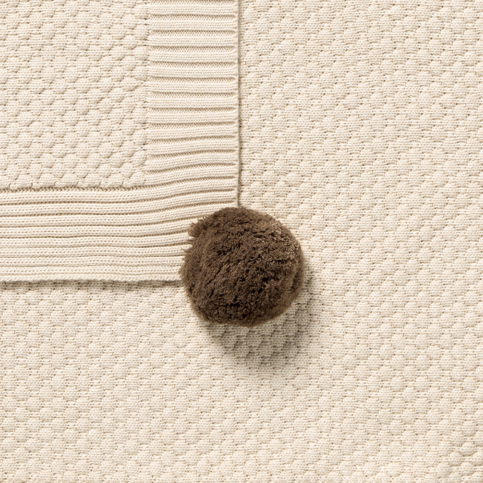 Wilson & Frenchy - Cream Organic Knitted Bubble Blanket