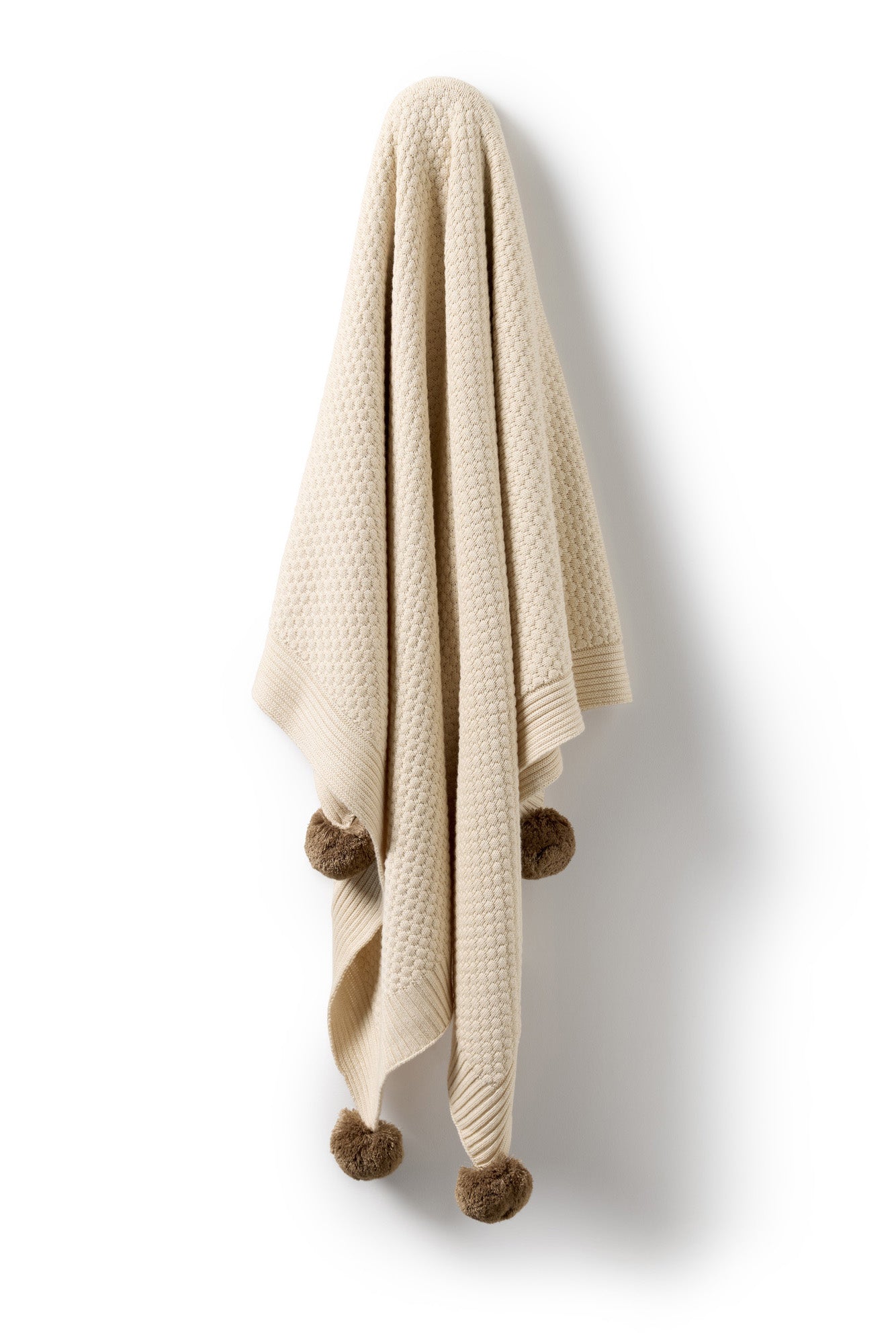 Wilson & Frenchy - Cream Organic Knitted Bubble Blanket