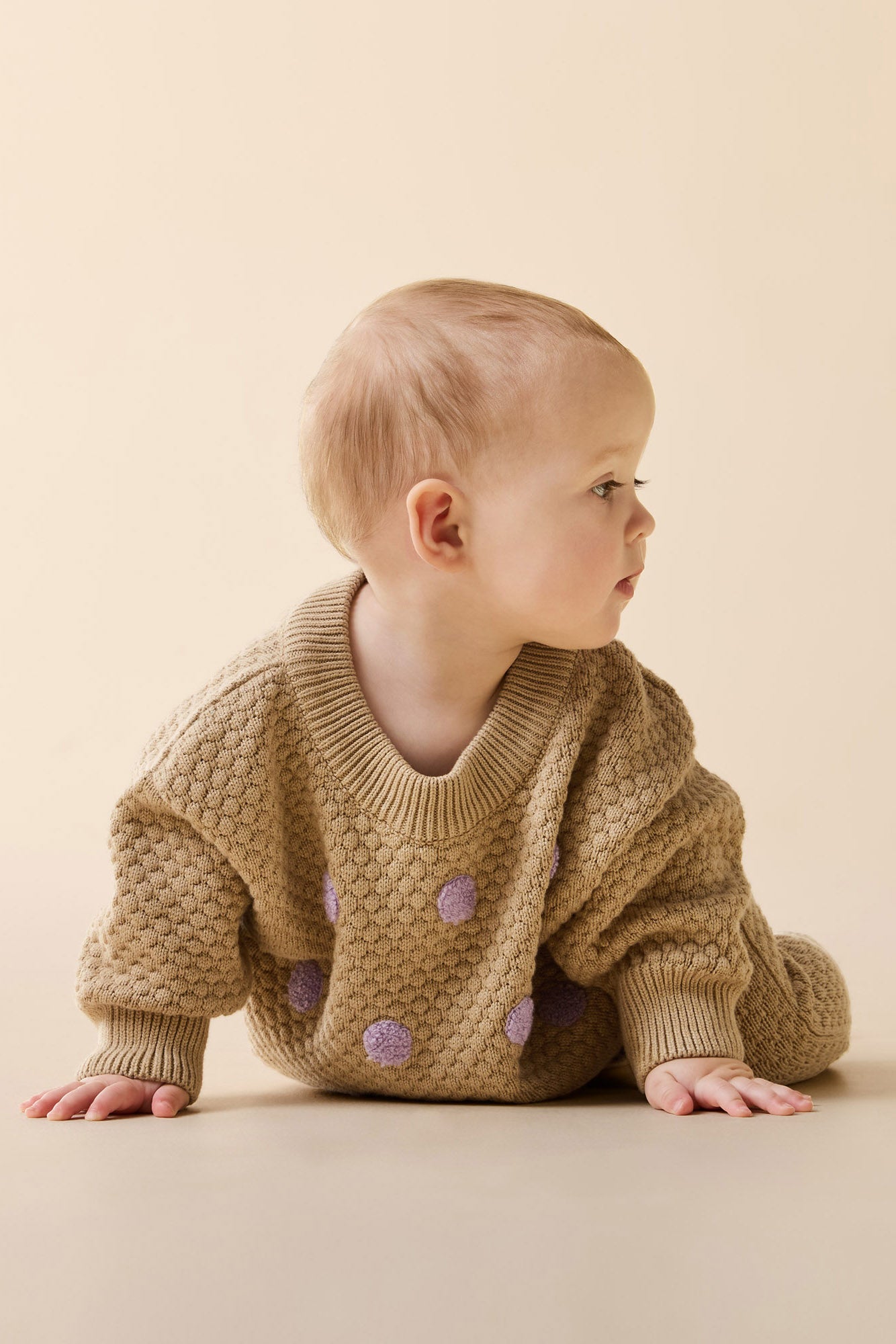 Wilson & Frenchy - Oat and Mulberry Organic Knitted Bauble Jumper