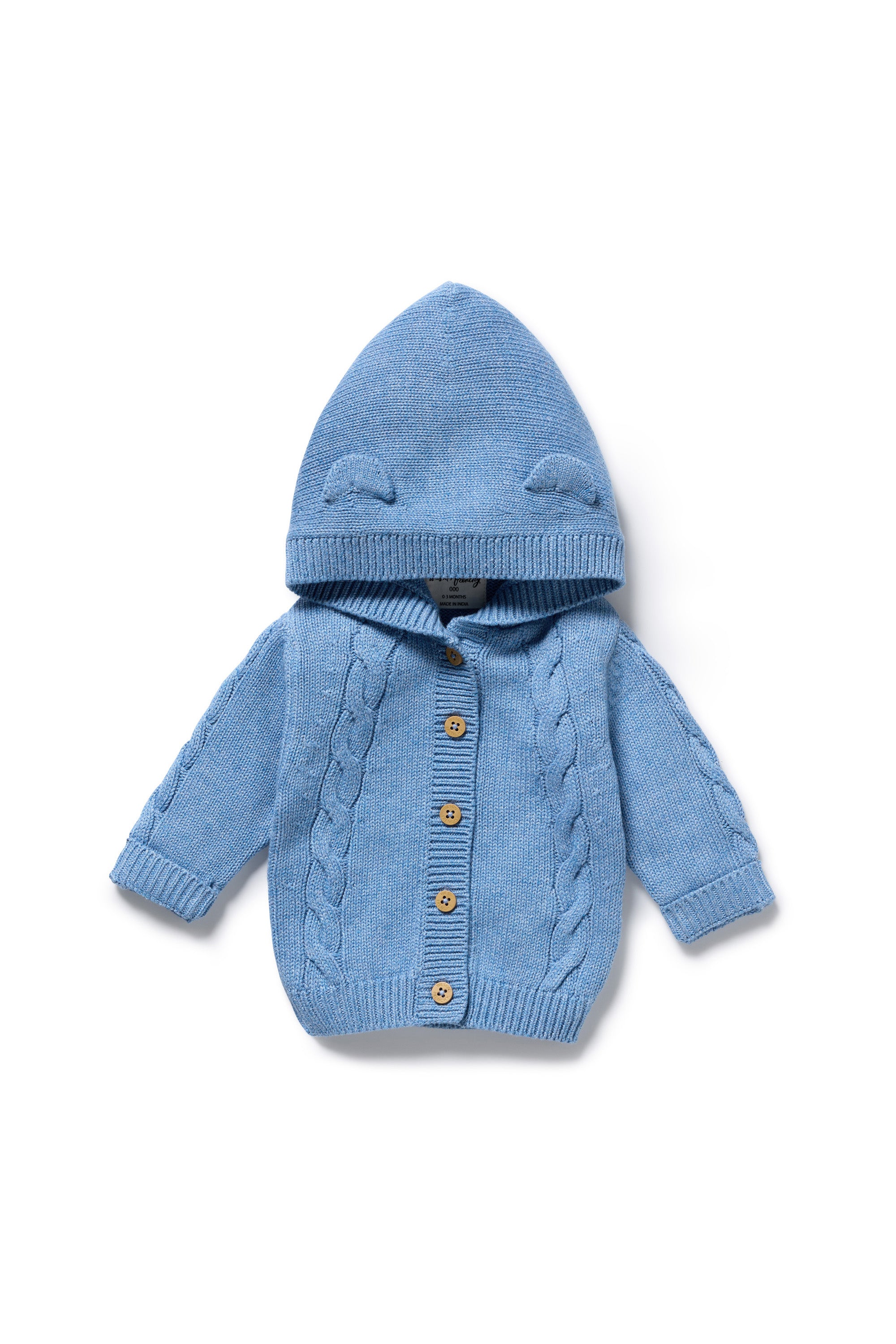 Wilson & Frenchy - Frosted Blue Organic Knitted Cable Jacket