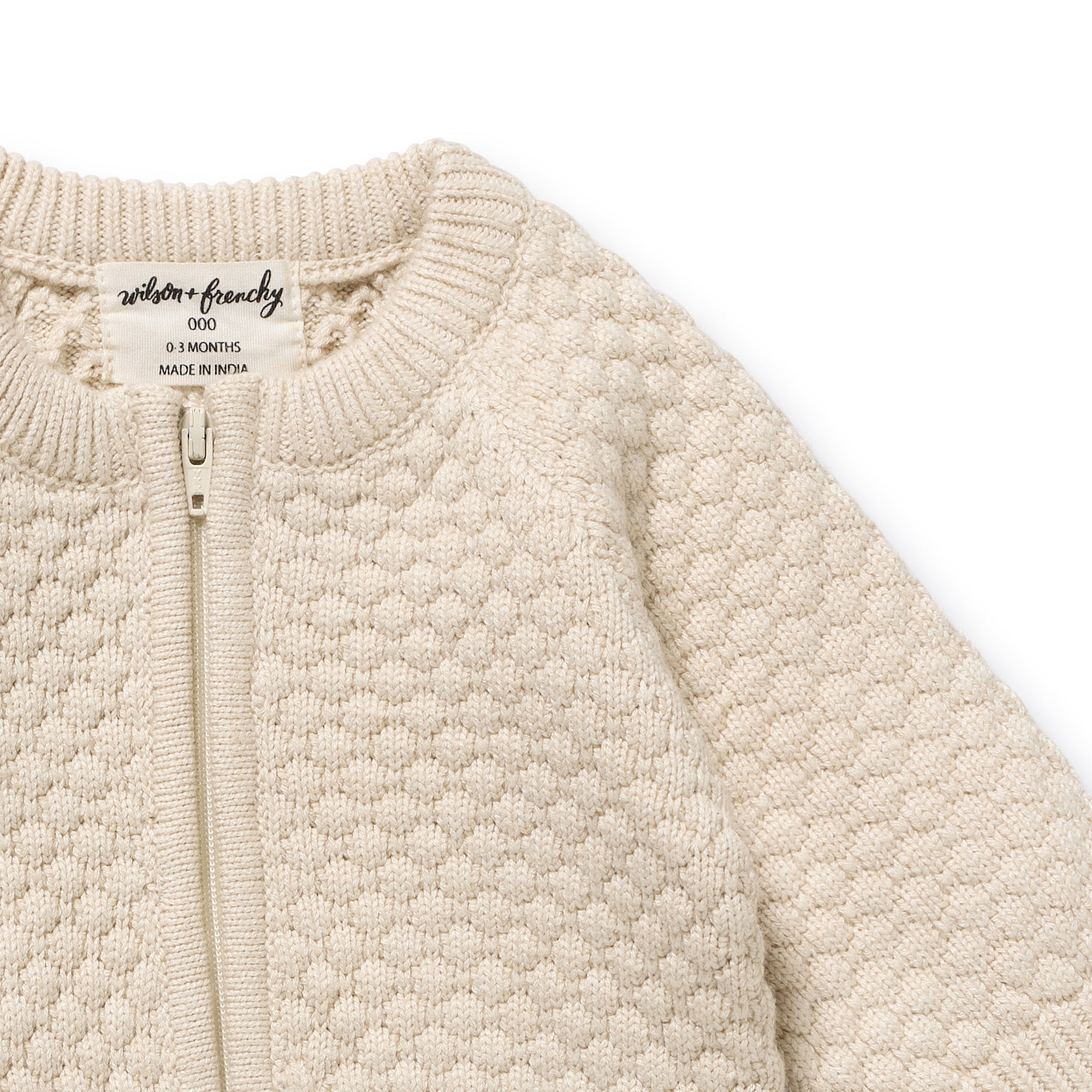 Wilson & Frenchy - Cream Organic Knitted Bubble Growsuit