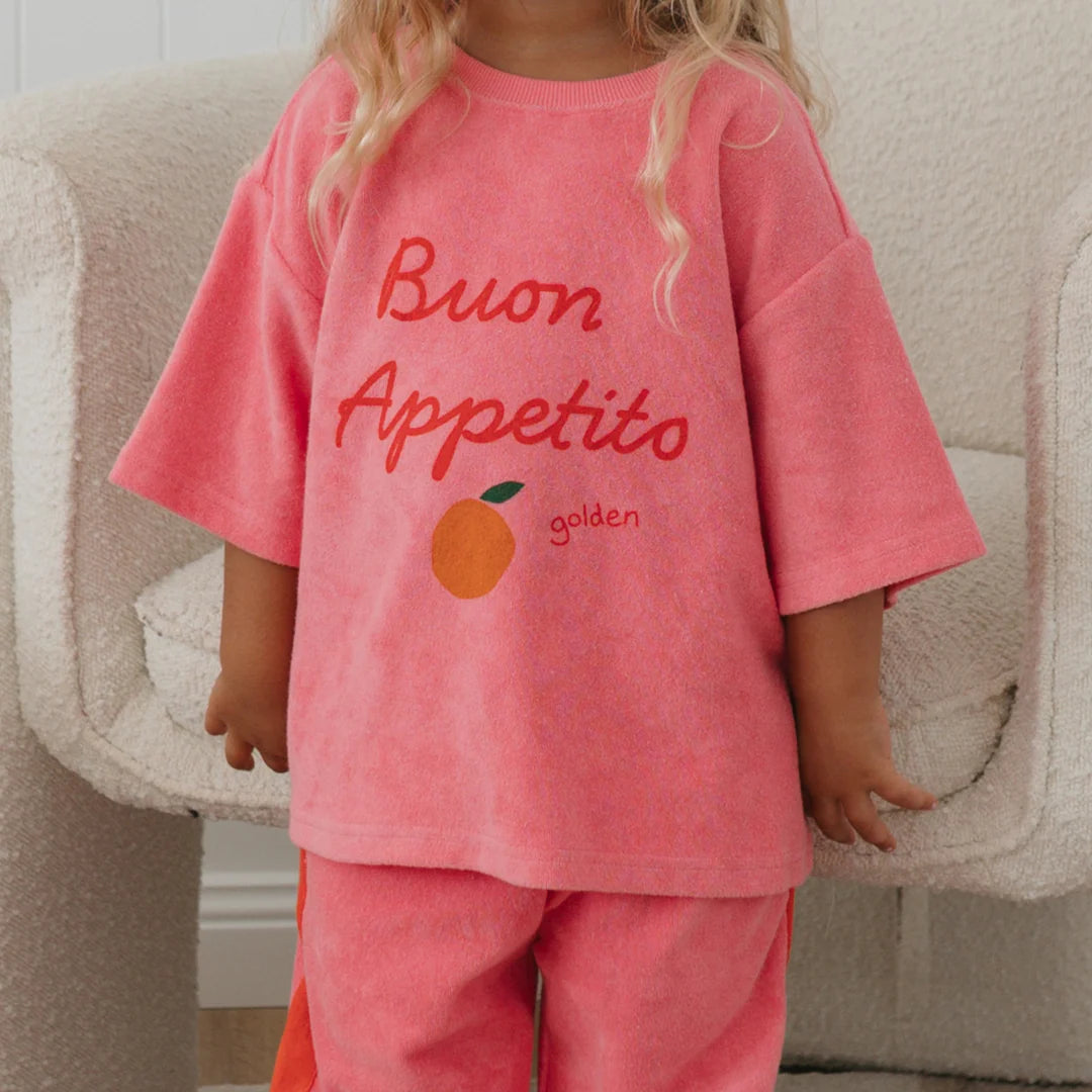 Golden Children - Buon Appetito Mid Sleeve Tee Terry Towel Meringue Pink