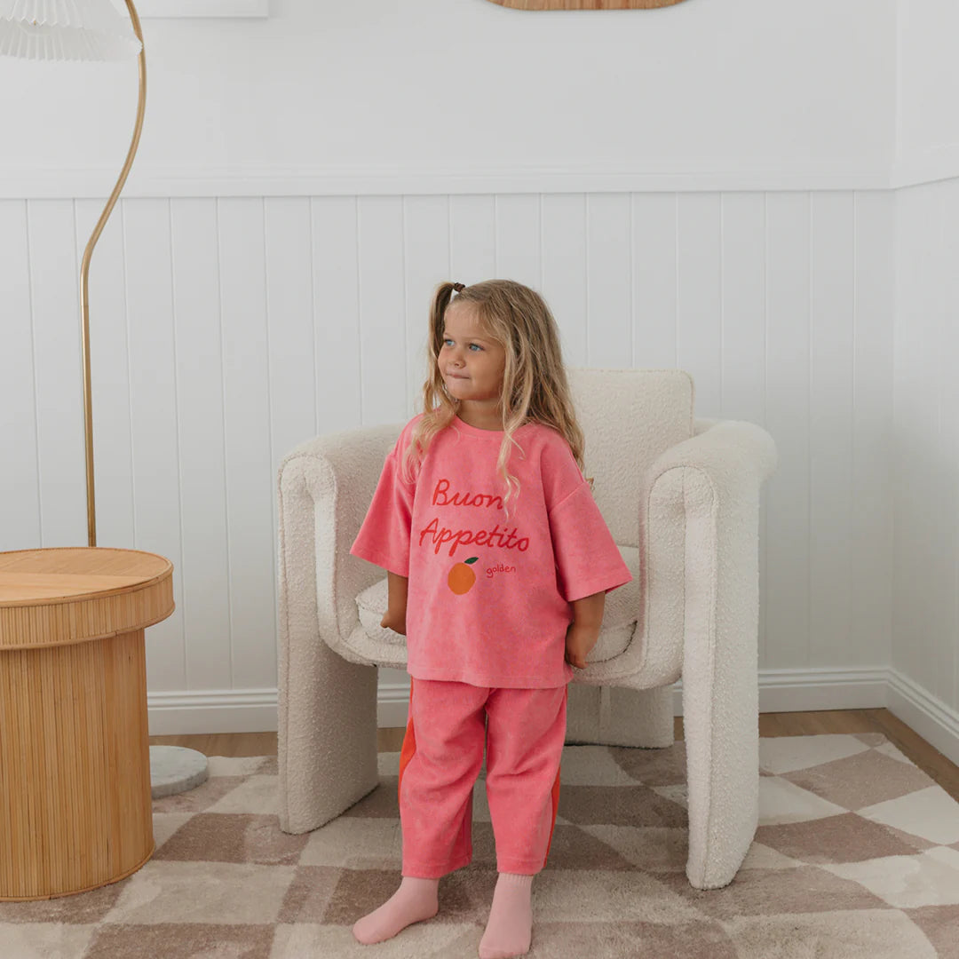 Golden Children - Buon Appetito Mid Sleeve Tee Terry Towel Meringue Pink