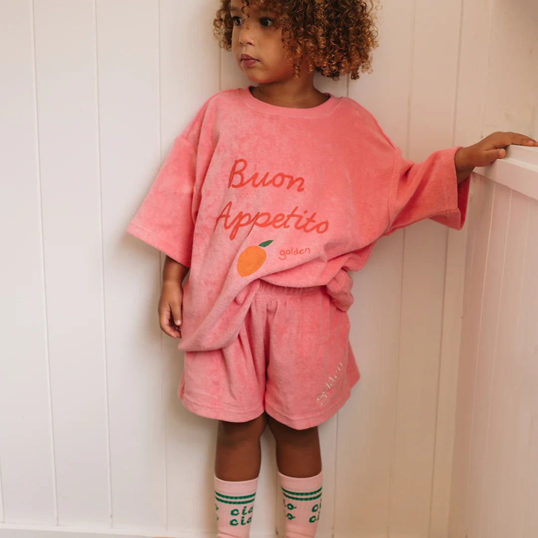 Golden Children - Buon Appetito Mid Sleeve Tee Terry Towel Meringue Pink
