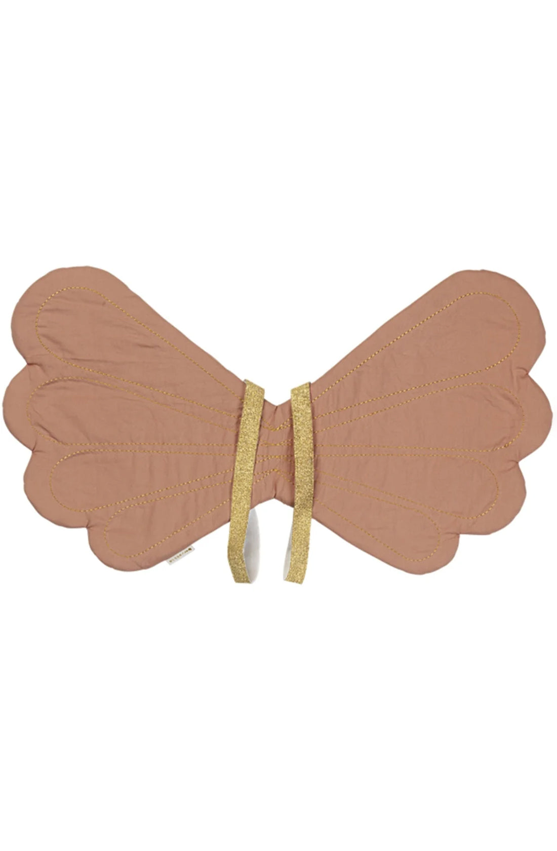 The Dress Up Wings Old Rose by FABELAB come in a muted brown color with golden straps for wearing. Perfect for pretend play or a fairy costume, these quilted wings feature a subtle stitching pattern to resemble the structure of real butterfly wings.