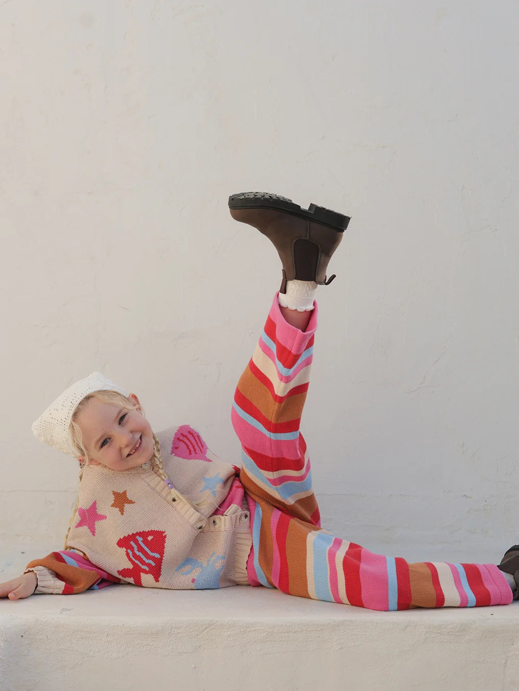 Small Swim Club - Coral Stripe Pants
