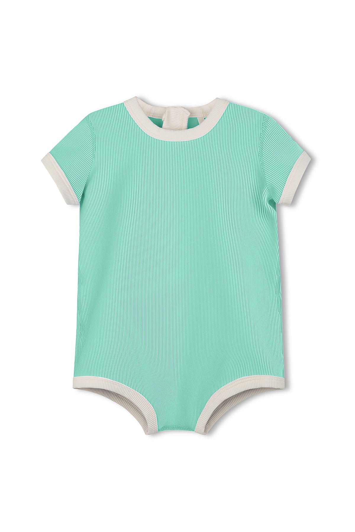 Zulu & Zephyr - Mini Stripe Infant Onesie Aqua