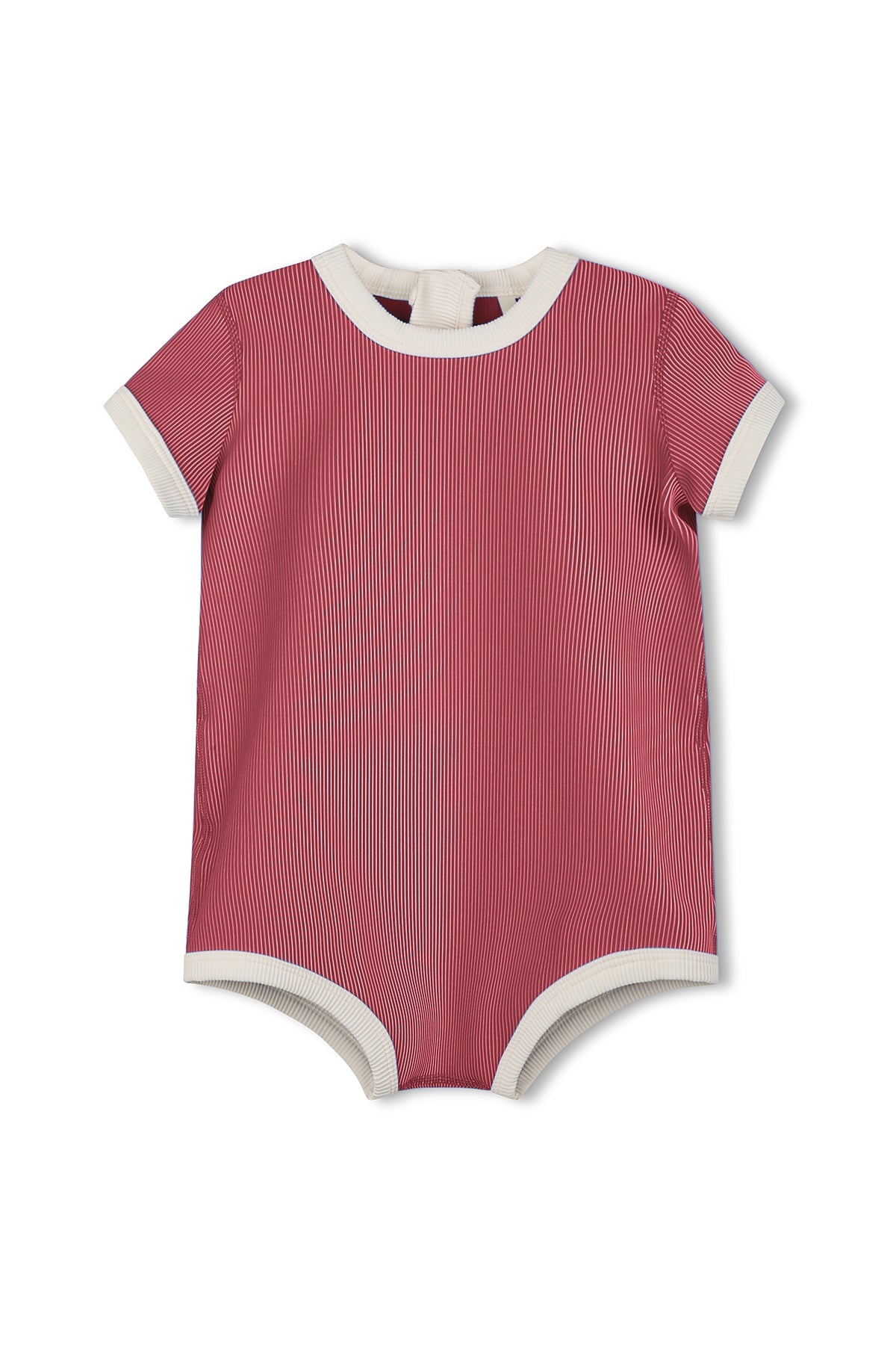 Zulu & Zephyr - Mini Stripe Infant Onesie Clay Red