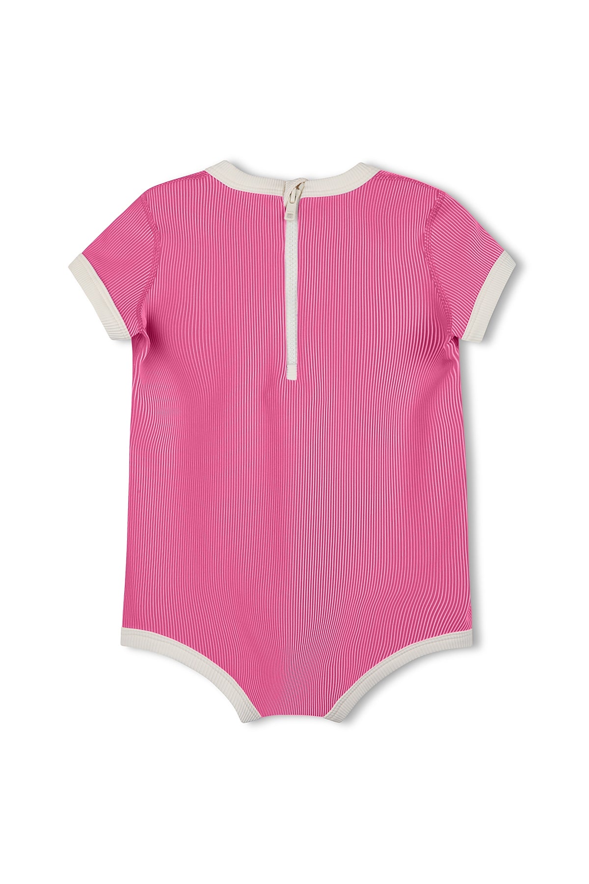 Zulu & Zephyr - Mini Stripe Rib Infant Onesie Shell Pink