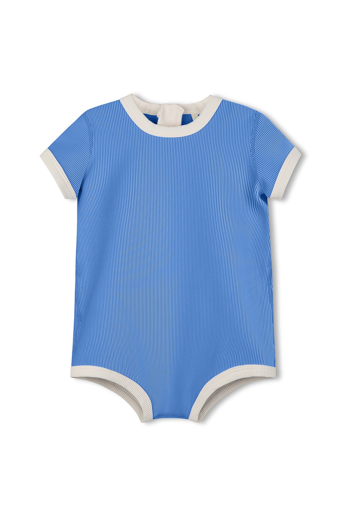 Zulu & Zephyr - Mini Stripe Rib Infant Onesie Sky Blue