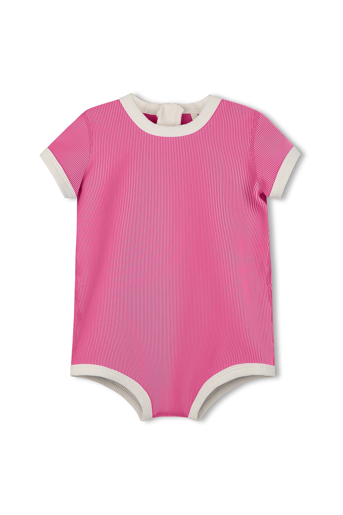Zulu & Zephyr - Mini Stripe Rib Infant Onesie Shell Pink