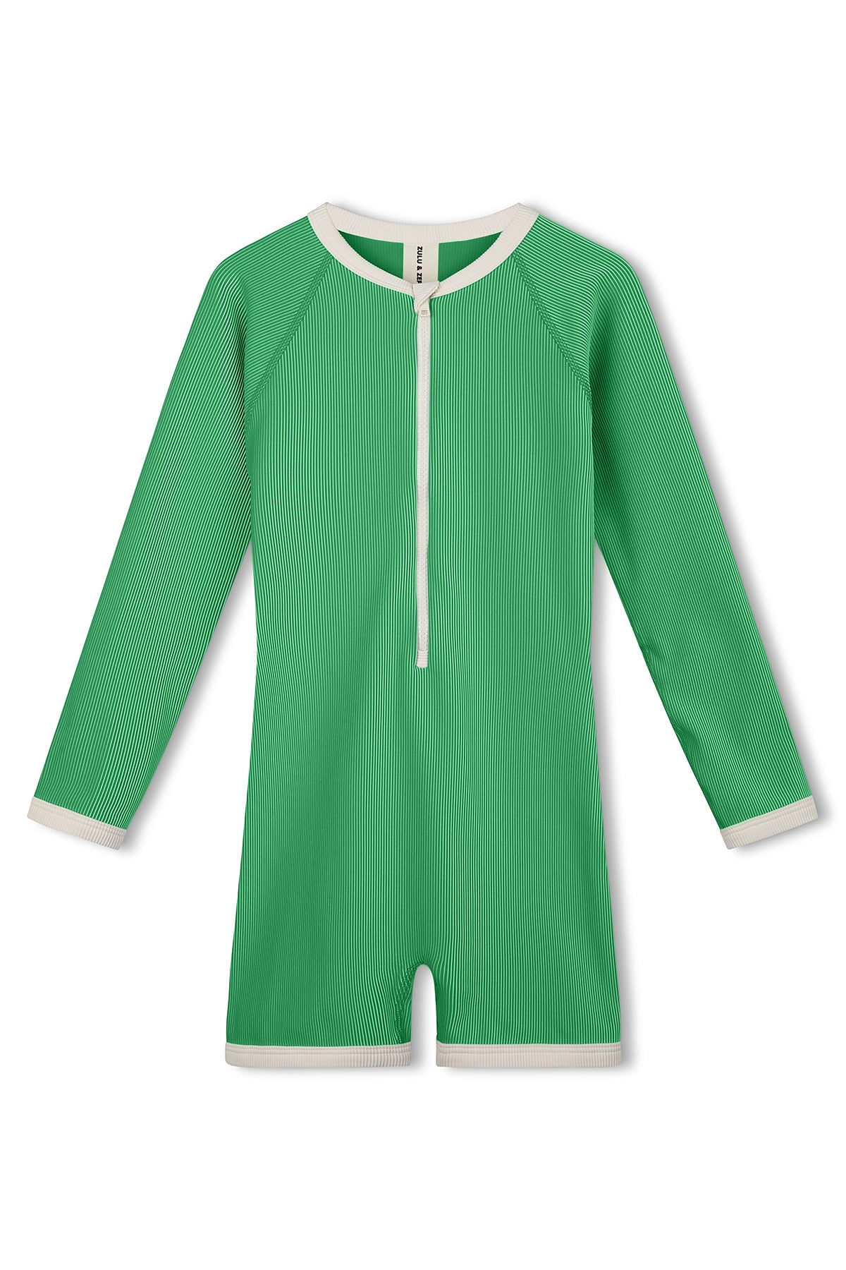 Zulu & Zephyr - Mini Stripe Rib Surf Suit Parrot Green