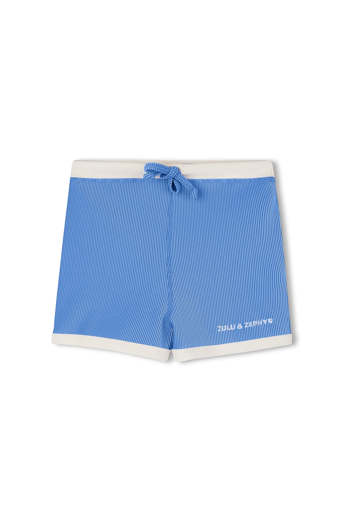 Zulu & Zephyr - Mini Stripe Rib Surf Short Sky Blue