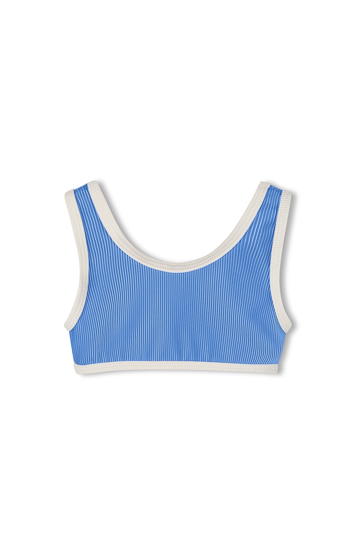 Zulu & Zephyr - Mini Stripe Rib Scoop Bikini Top Sky Blue