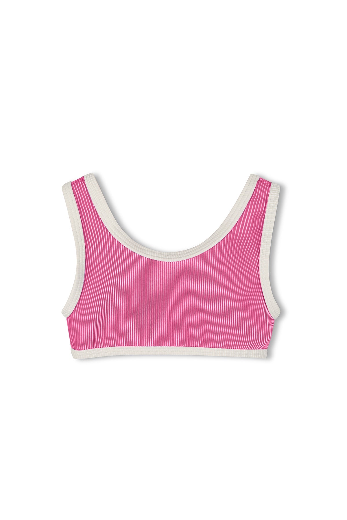 Zulu & Zephyr - Mini Stripe Rib Scoop Bikini Top Shell Pink