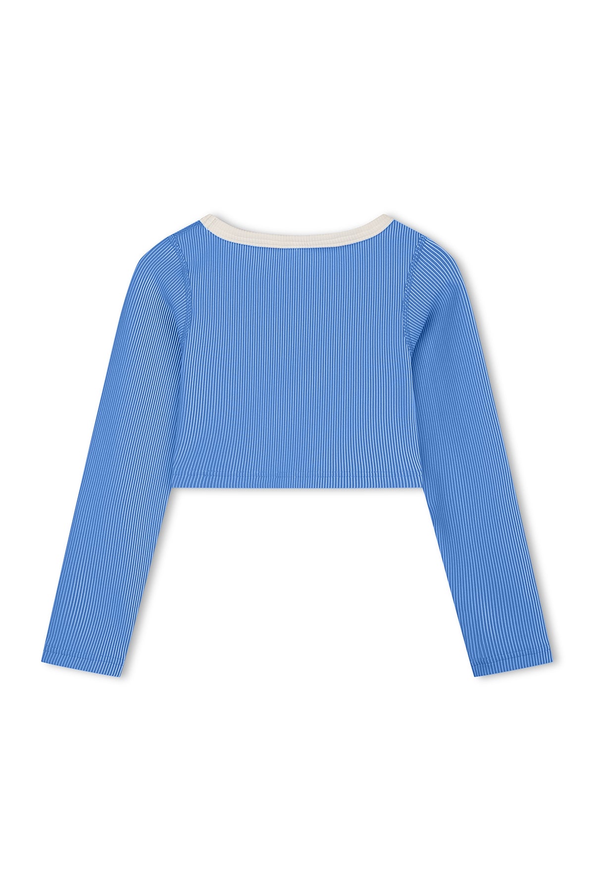 Zulu & Zephyr - Mini Stripe Rib Crop Rashie Sky Blue