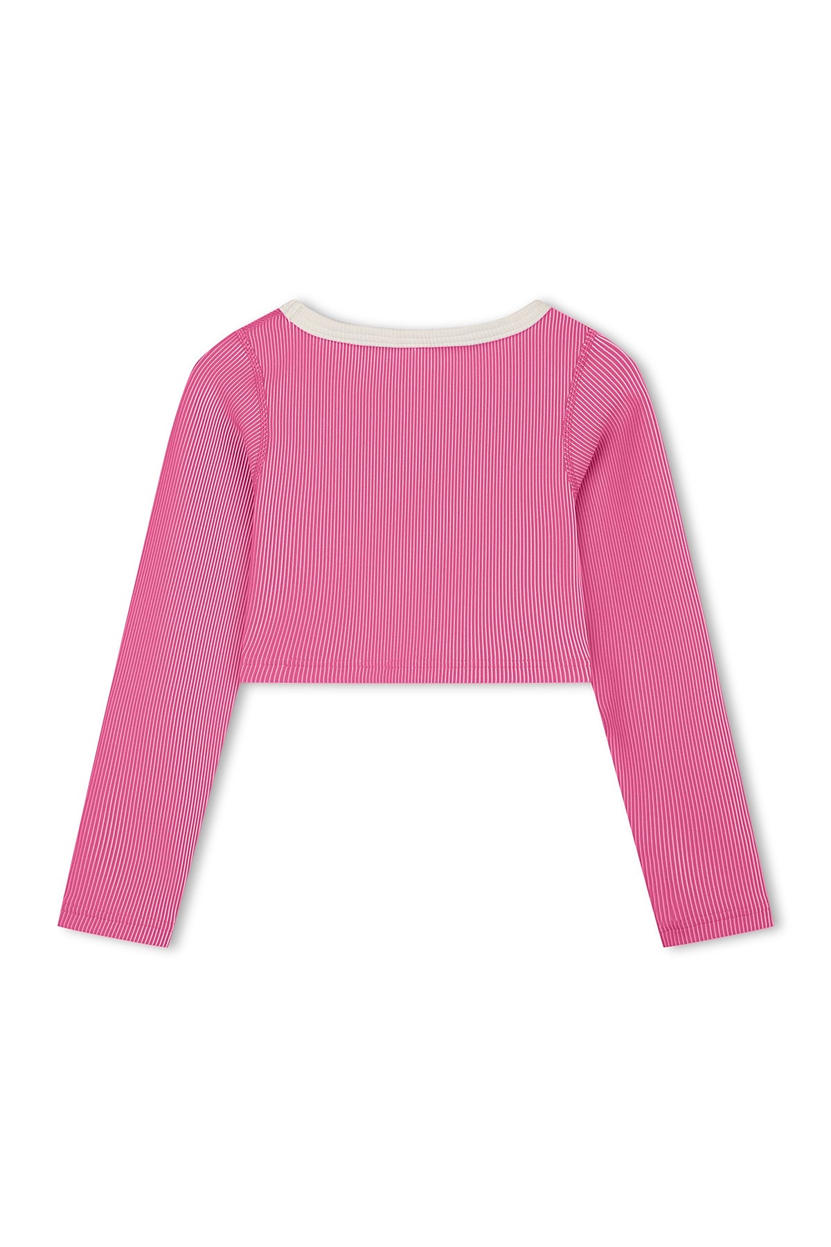 Zulu & Zephyr - Mini Stripe Rib Crop Rashie Shell Pink