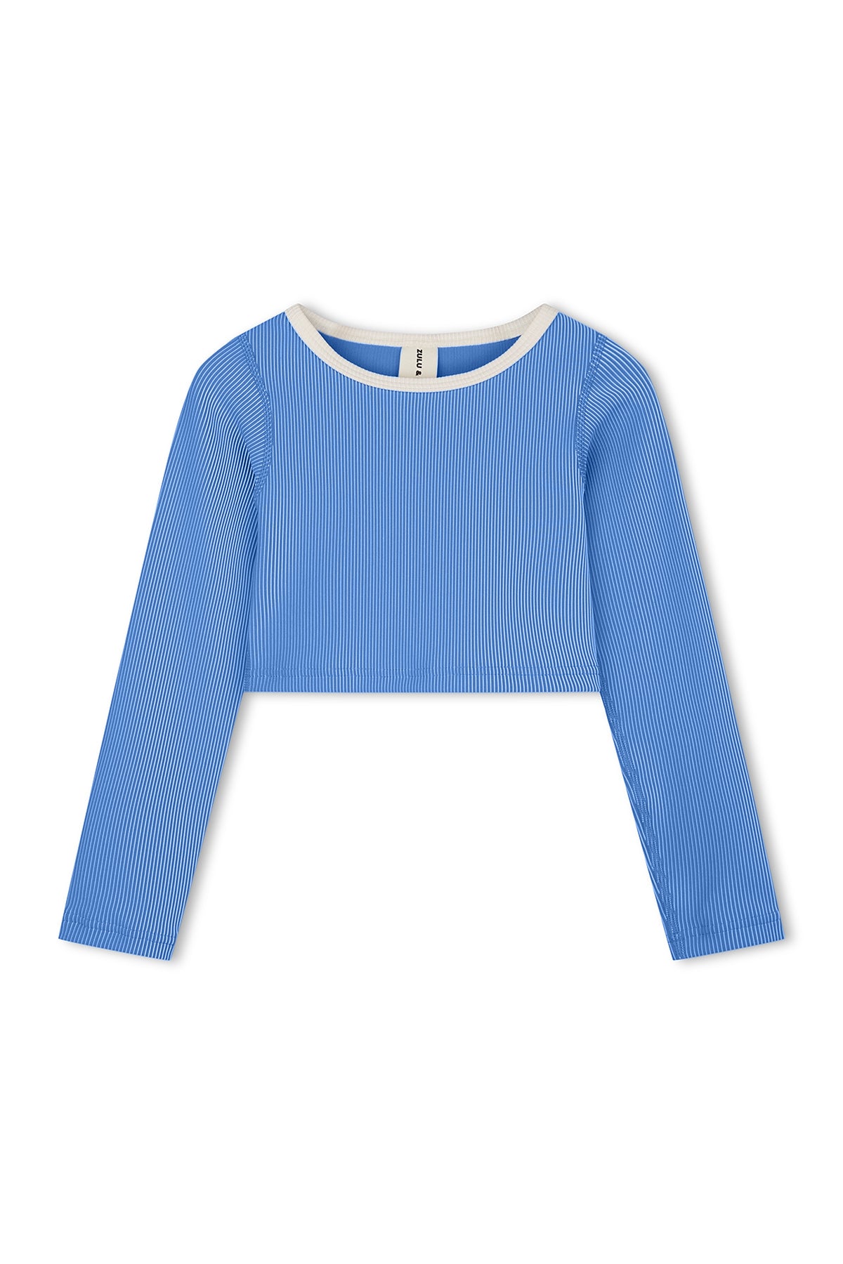 Zulu & Zephyr - Mini Stripe Rib Crop Rashie Sky Blue