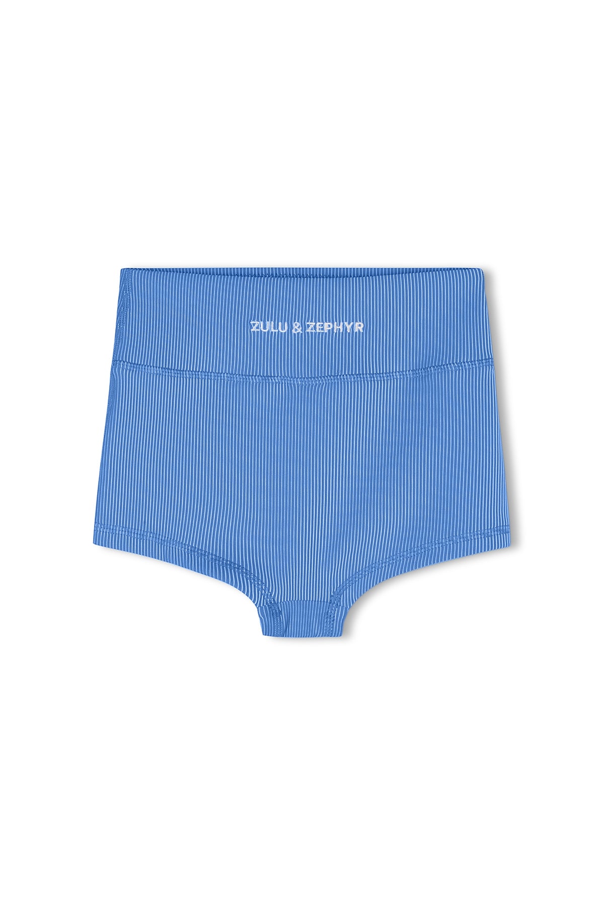 Zulu & Zephyr - Mini Stripe Rib Boy Short Sky Blue