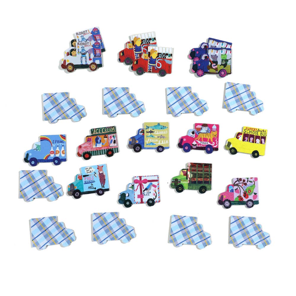 eeBoo - Memory & Matching Game Trucks & Bus