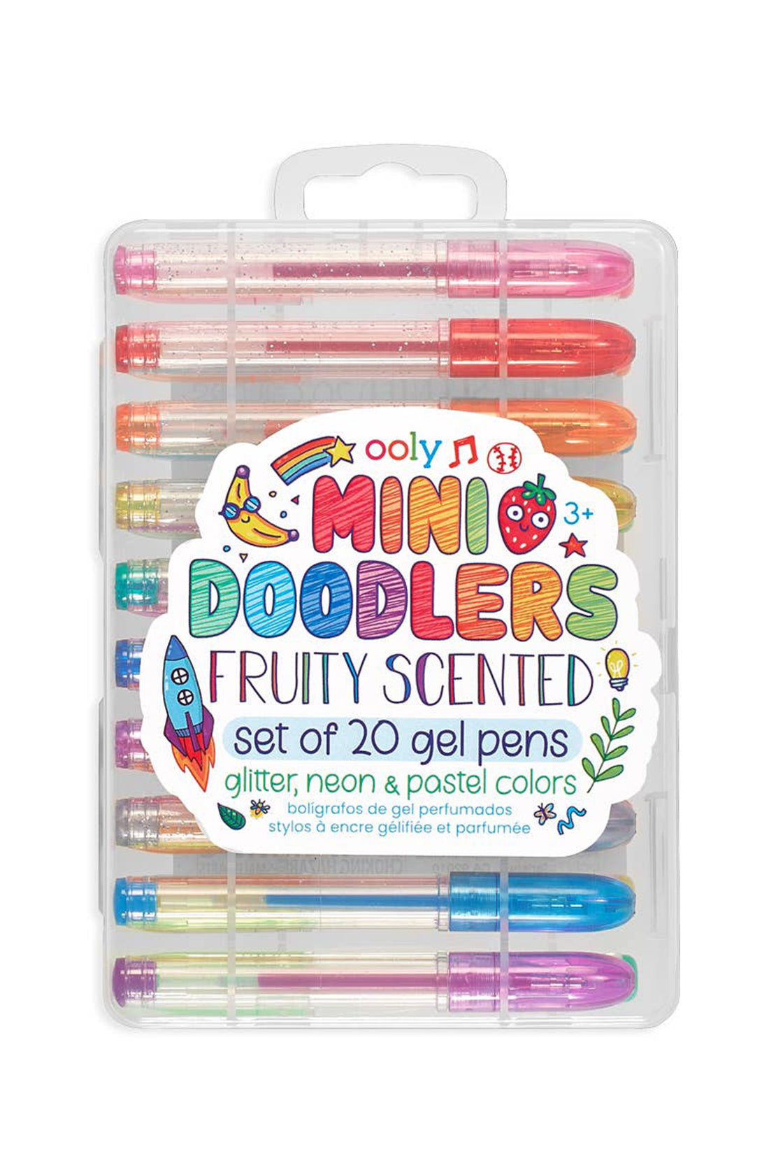 A packet of OOLY mini doodlers fruity scented gel pens.