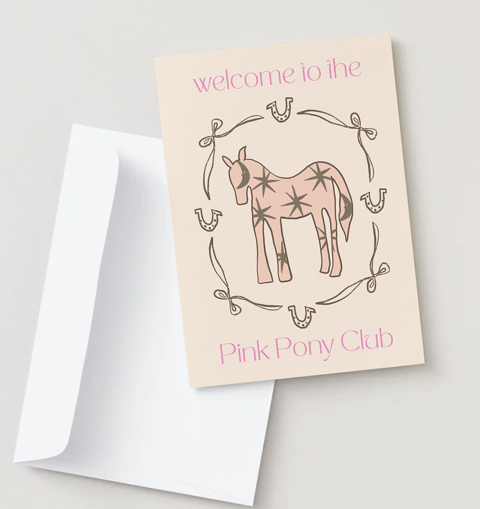 The Name Nest - Welcome to the Pink Pony Club Card
