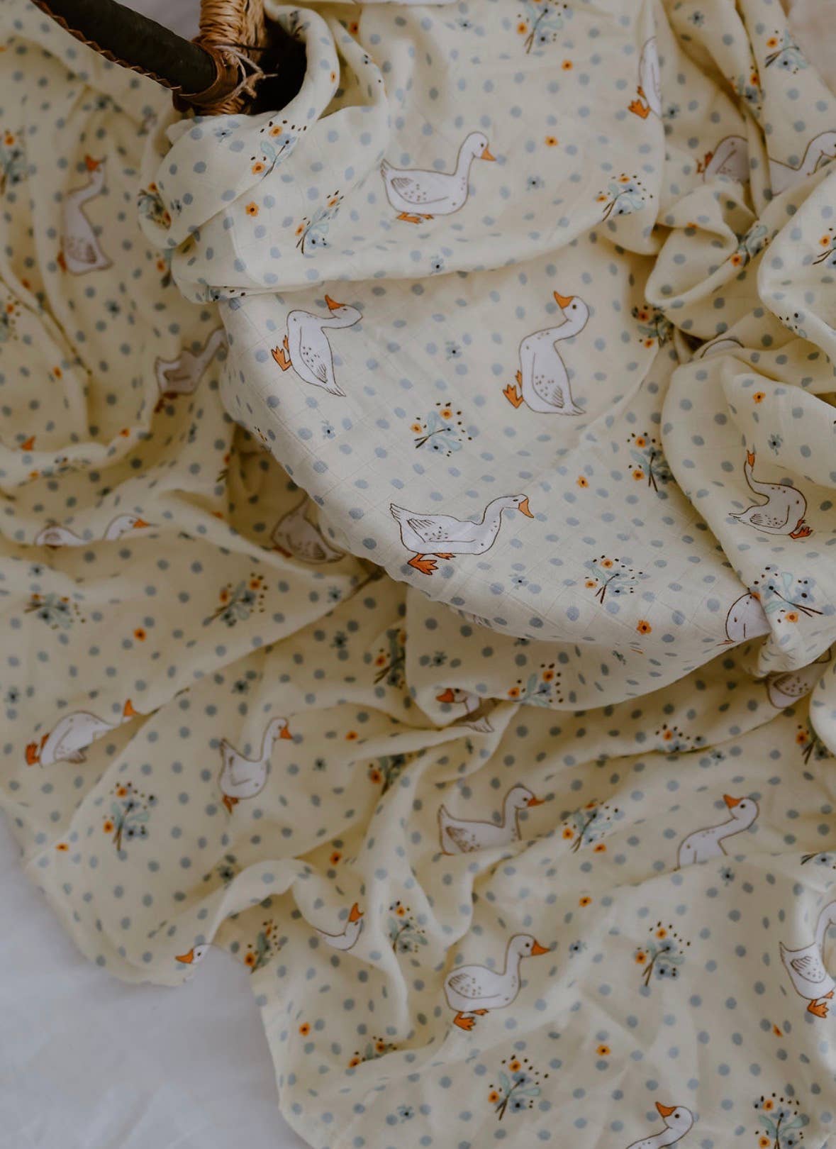 The Name Nest - French Geese Baby Swaddle Wrap