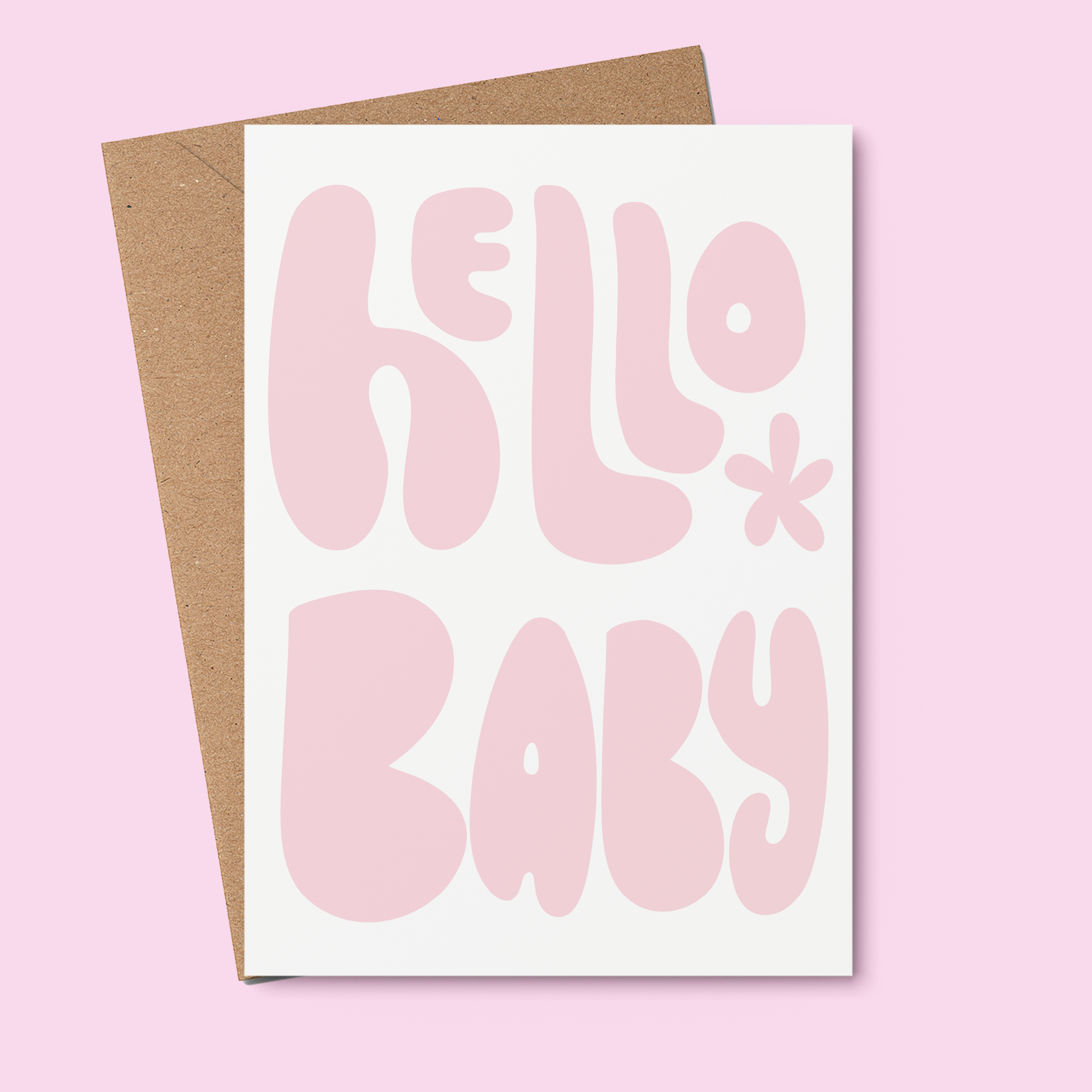 From Rosalie - Hello Baby Pink Newborn/Baby Shower Greeting Card