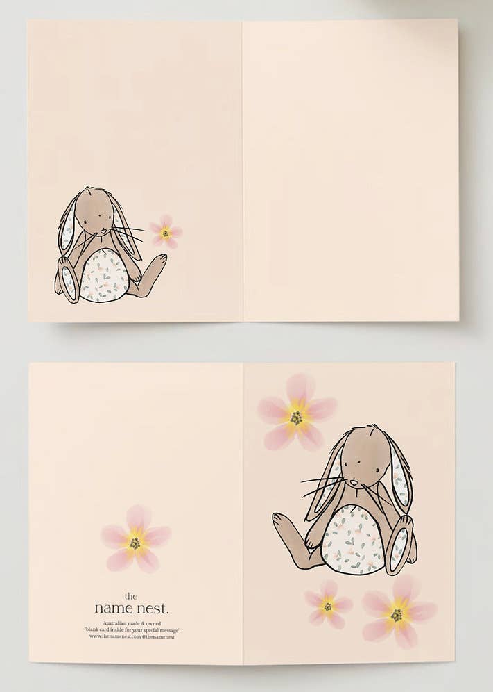 The Name Nest - Meadow Bunny Card