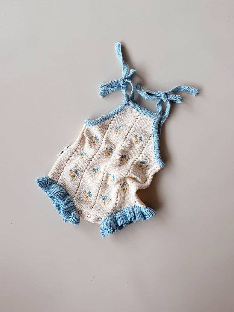 Freckles the Label - Bloom Pointelle Tie Romper Pansy