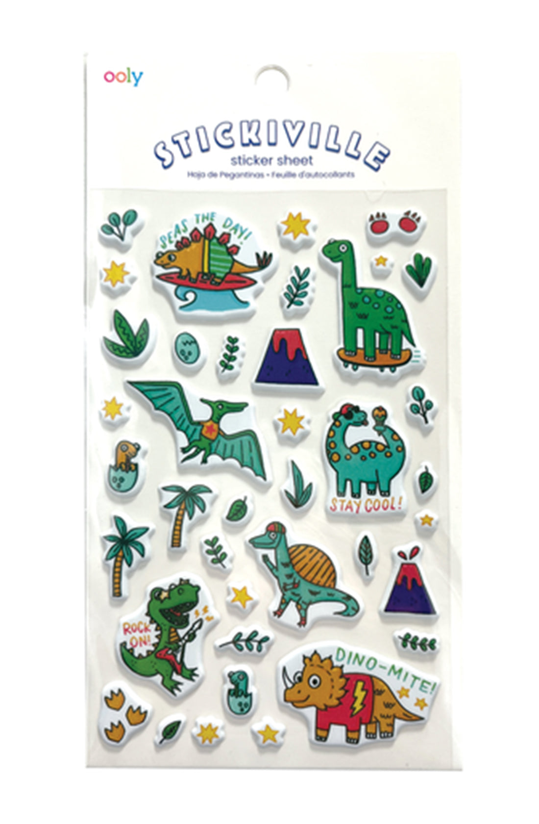 OOLY Stickiville Dino-Mite! (Puffy) Stickers.