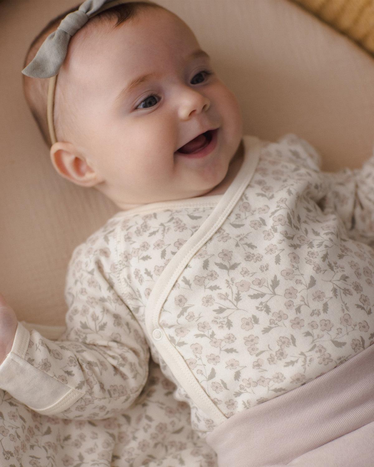 Quincy Mae Side Snap Bodysuit + Pant Set Floret