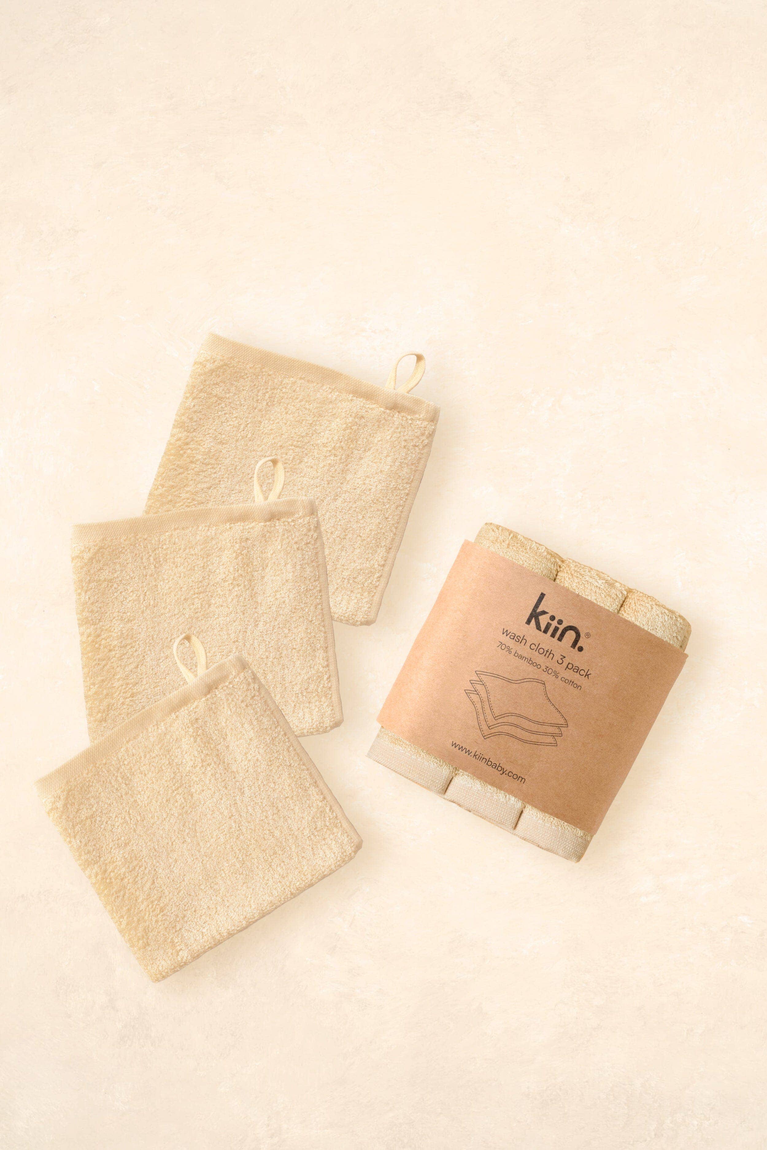 Kiin Baby - Wash Cloths 3 Pack Oat