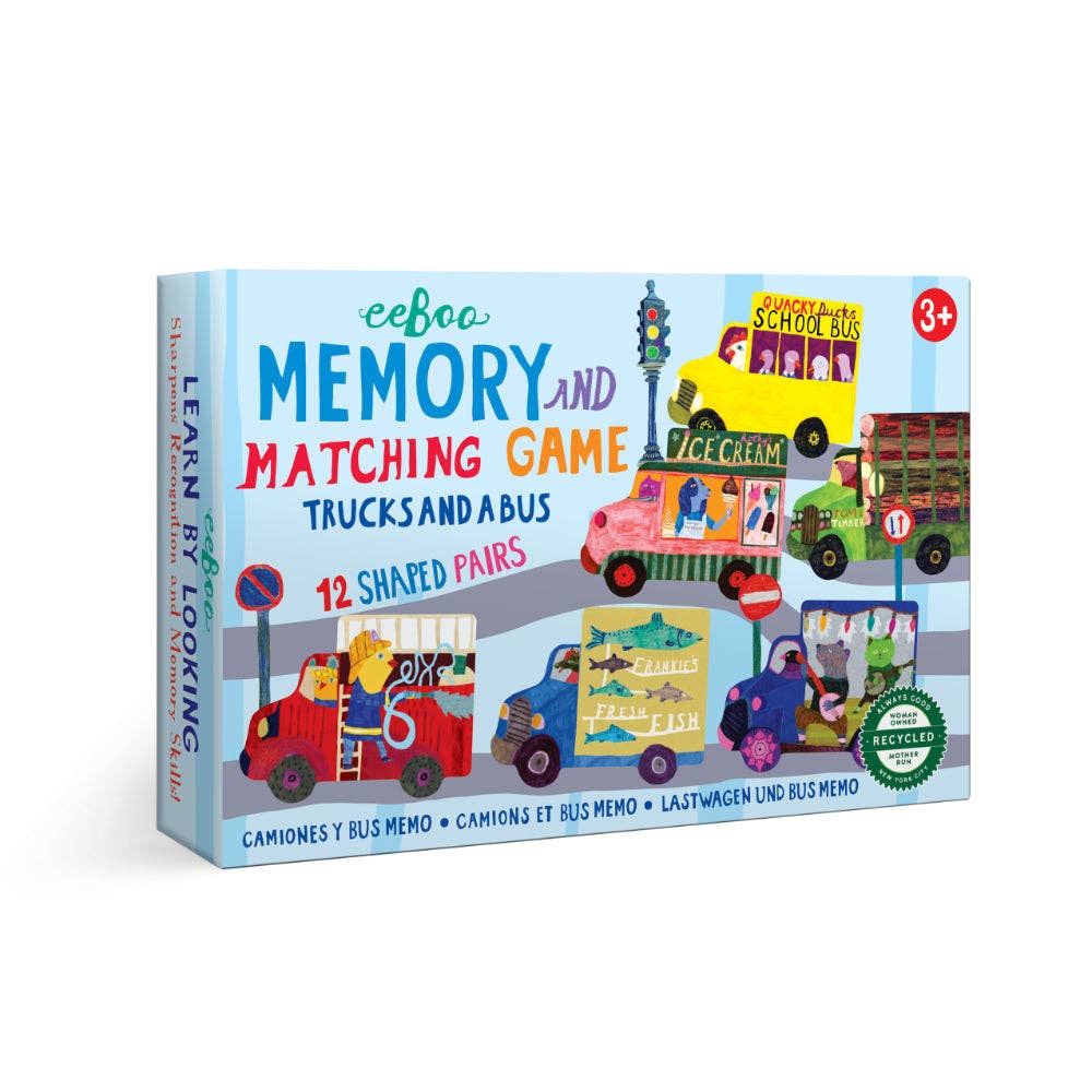 eeBoo - Memory & Matching Game Trucks & Bus