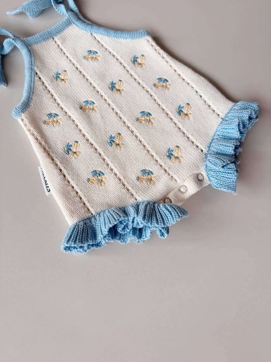 Freckles the Label - Bloom Pointelle Tie Romper Pansy