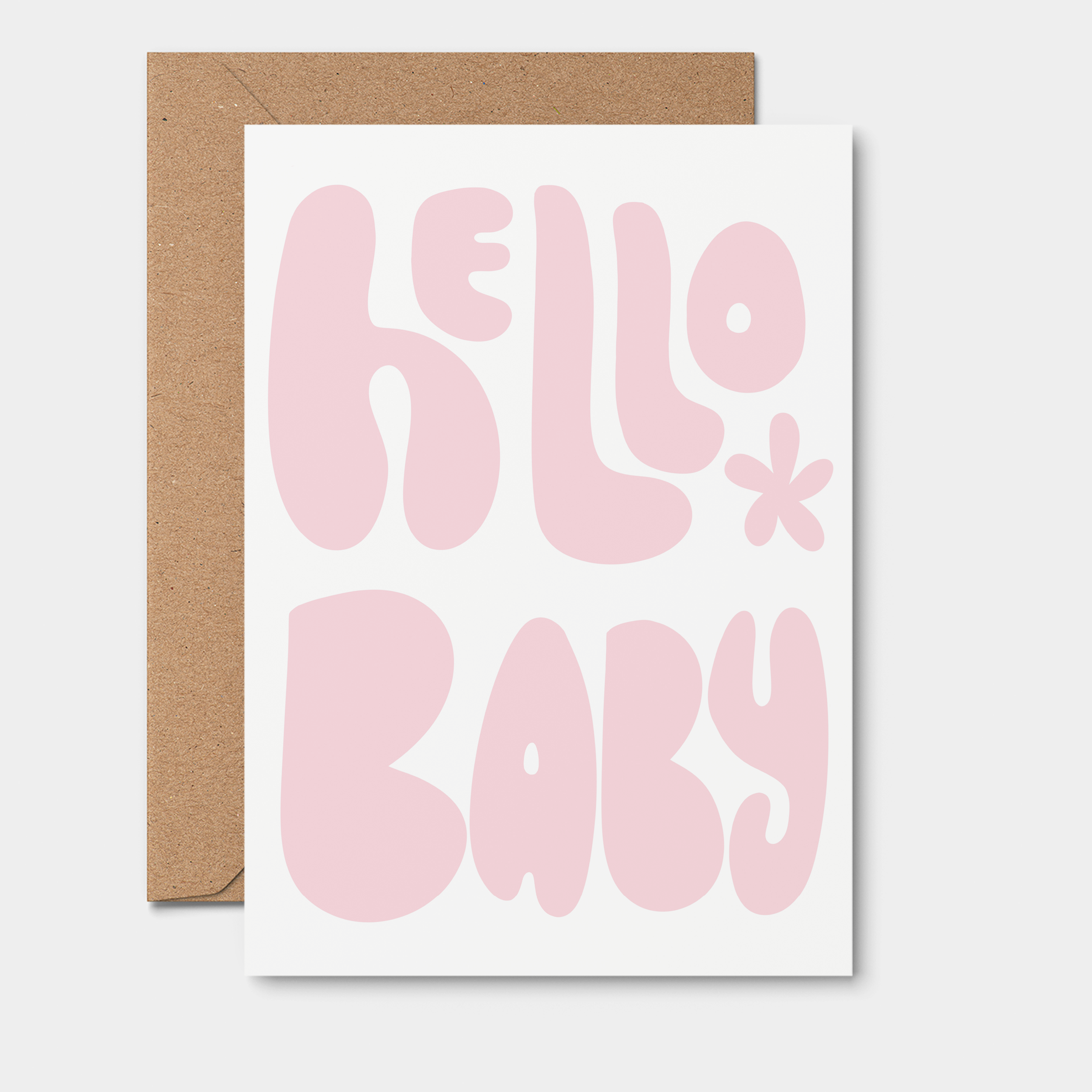 From Rosalie - Hello Baby Pink Newborn/Baby Shower Greeting Card