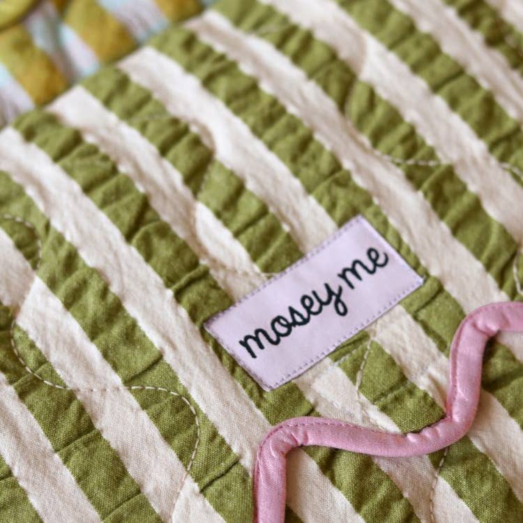 Mosey Me Pistachio Seersucker Change Mat interior