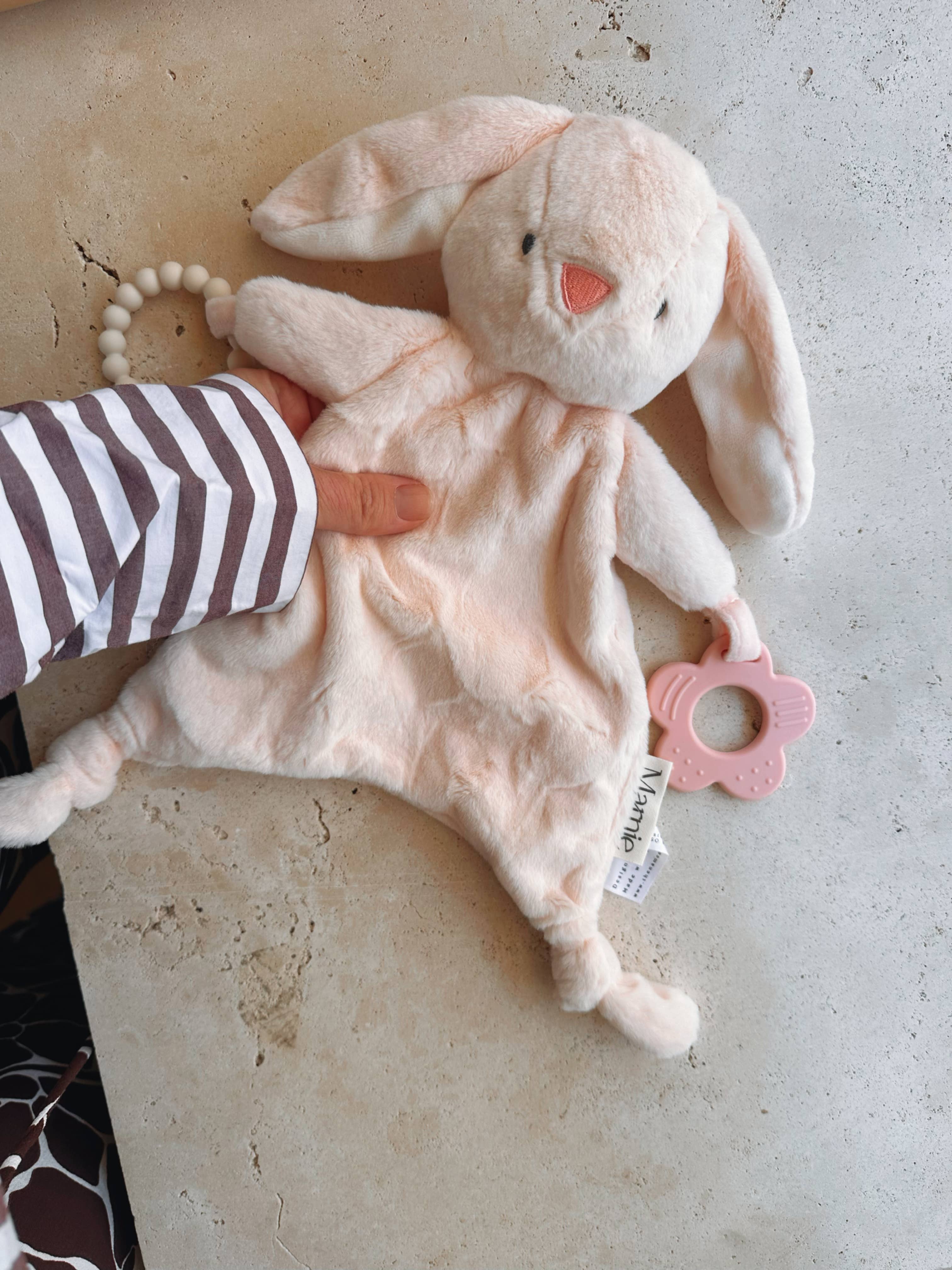 The Name Nest - Marnie Bunny Comforter and Teether Pink