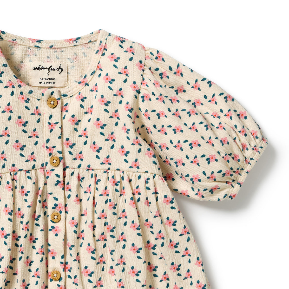 Wilson & Frenchy - Little Blossom Organic Crinkle Button Dress