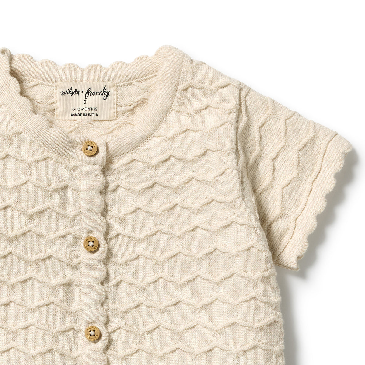 Wilson & Frenchy - Milk Cloud Organic Knitted Chevron Growsuit