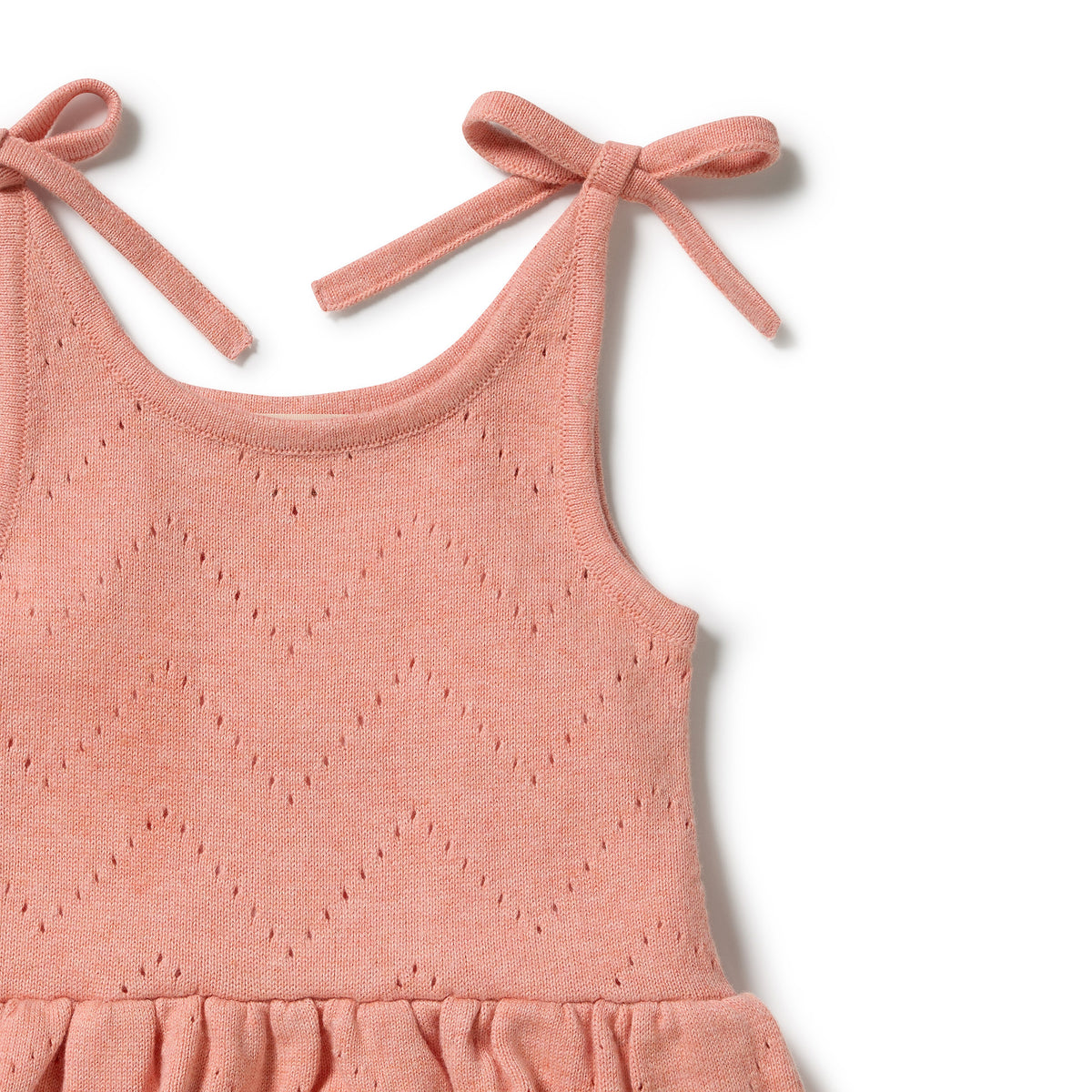 Wilson & Frenchy - Petal Pink Organic Knitted Pointelle Playsuit