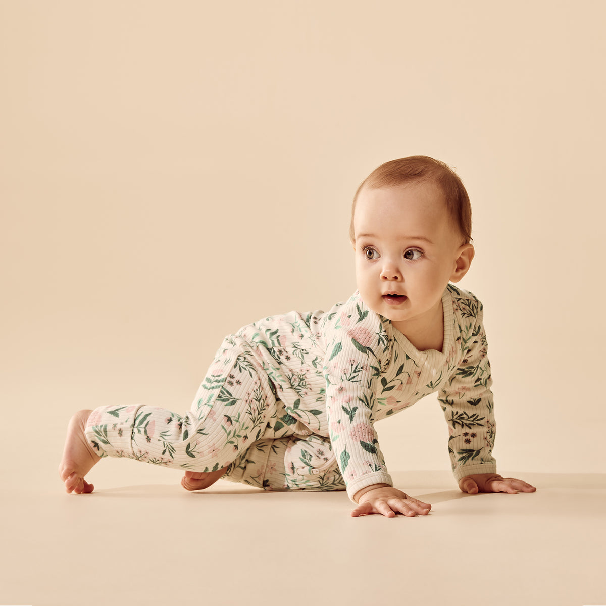 Wilson & Frenchy - Sweet Bloom Organic Zipsuit with Feet