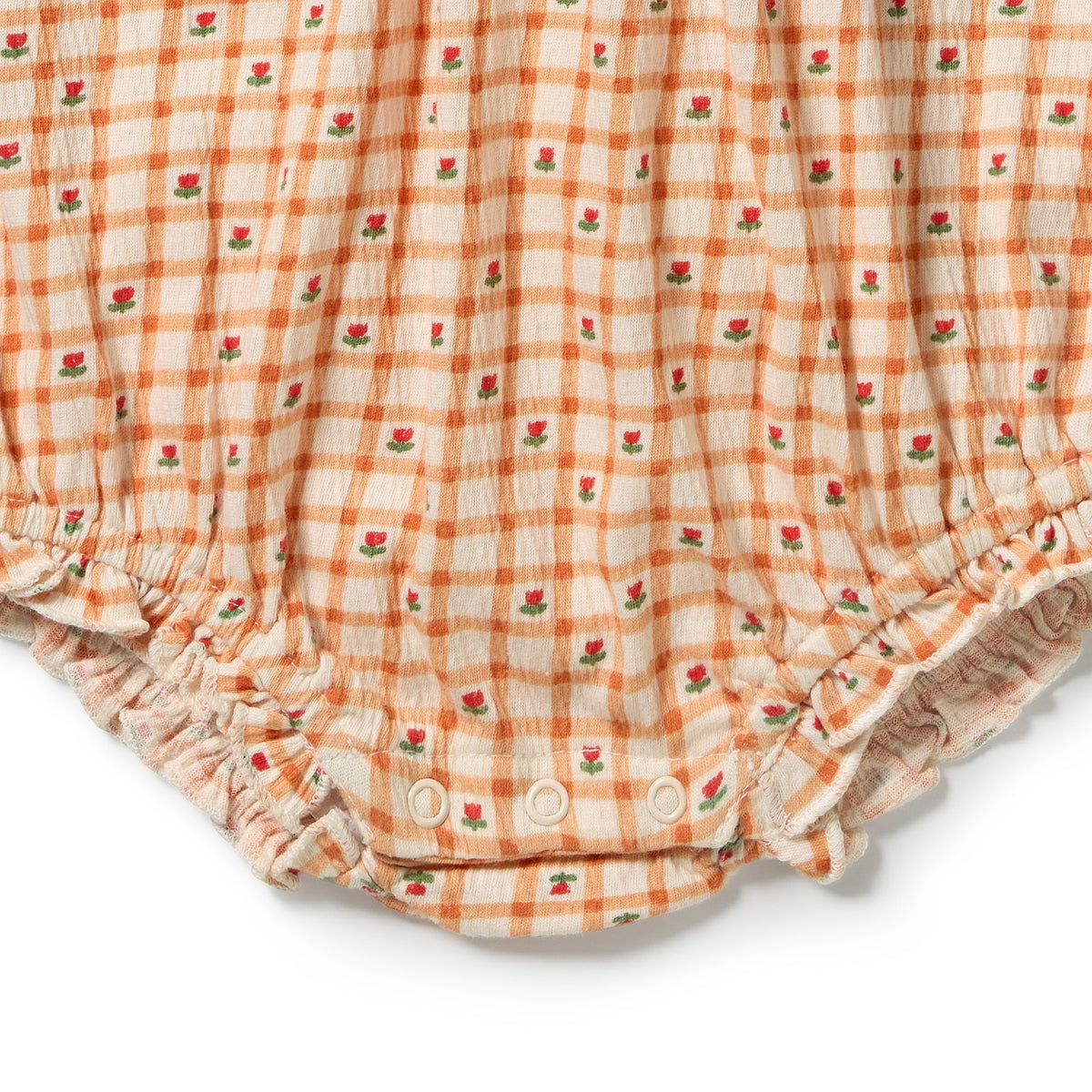 Wilson & Frenchy - Checkerberry Organic Crinkle Tie Playsuit