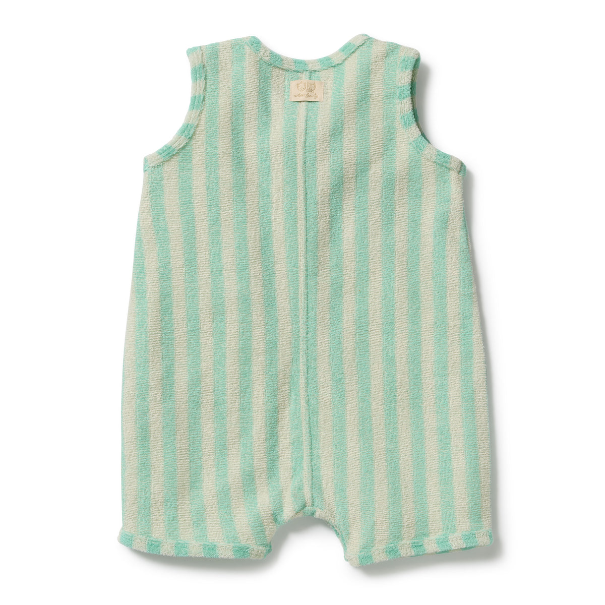 Wilson & Frenchy - Seafoam Stripe Organic Terry Growsuit